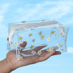 Flower Clear Pencil Case Box Organizer for School Supplies