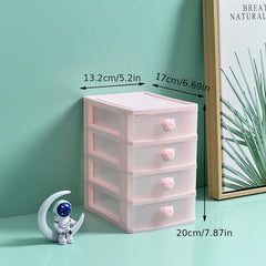 4 Layer Desktop Drawer Mini Plastic Containers Makeup Organizer