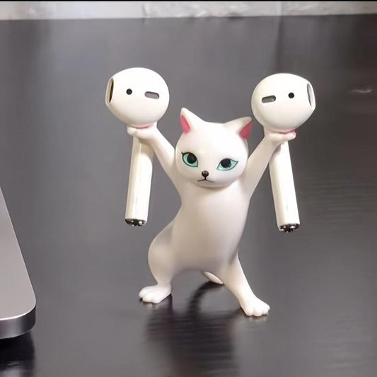 Enchanted Dancing Cat Pen Holder Desktop Ornament