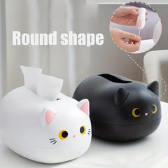 Cartoon Cat Tissue Box Holder for Home Car Office - Cute Cat Napkin Storage Box