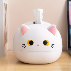Cartoon Cat Tissue Box Holder for Home Car Office - Cute Cat Napkin Storage Box