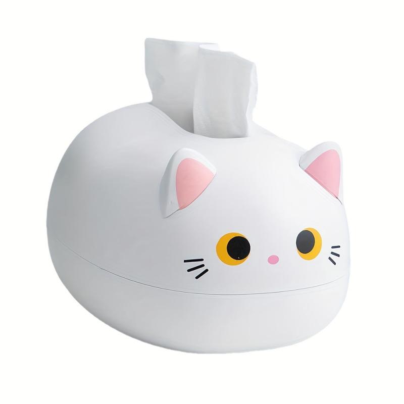 Cartoon Cat Tissue Box Holder for Home Car Office - Cute Cat Napkin Storage Box