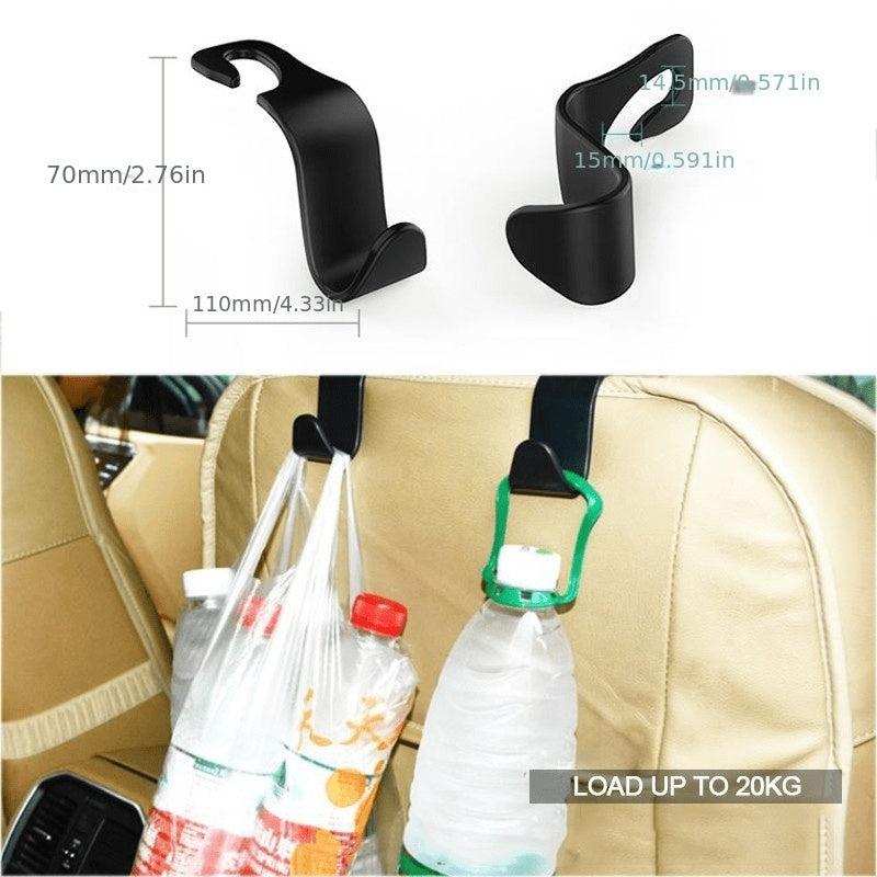 2pcs Car Back Seat Hook Rear Headrest Organizer Hanger Storage Hook