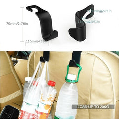 2pcs Car Back Seat Hook Rear Headrest Organizer Hanger Storage Hook