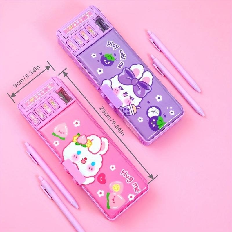 Girl Password Lock Pencil Box Double Layer Pencil Bag