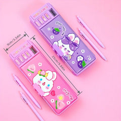 Girl Password Lock Pencil Box Double Layer Pencil Bag