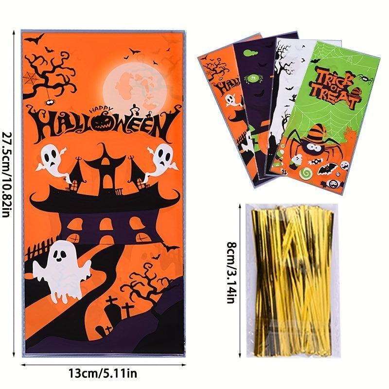 50pcs Halloween Candy Bag Creative Tote Bag Trick Or Treat Bags
