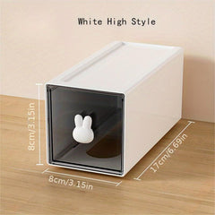 Transparent Rabbit Drawer Stationery Storage Box for Students and Adults