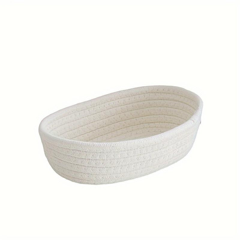 Stylish Woven Nordic Cotton Rope Storage Basket - 58x42x13cm