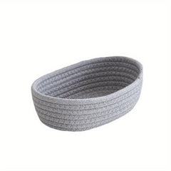 Stylish Woven Nordic Cotton Rope Storage Basket - 58x42x13cm