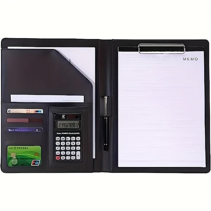 PU Leather Portfolio Folder with Clipboard Clip