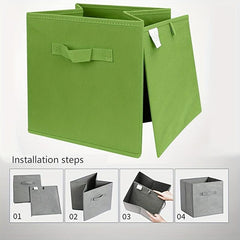 1pc Foldable Fabric Storage Box File Storage Box Household Clothes