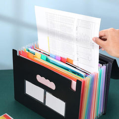 Expanding File Folders Organizer Bag Portable Monthly Bill Receipt Colorful Tabs
