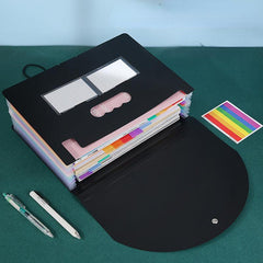 Expanding File Folders Organizer Bag Portable Monthly Bill Receipt Colorful Tabs