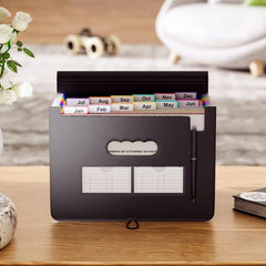 Expanding File Folders Organizer Bag Portable Monthly Bill Receipt Colorful Tabs