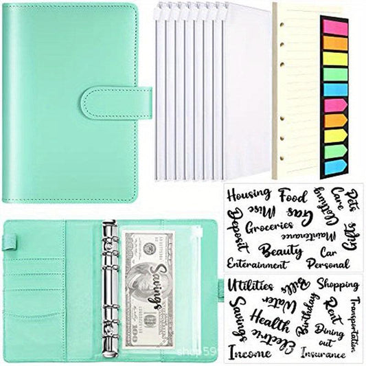 A6 Budget Book Macaron PU Binder Cash Hand Book