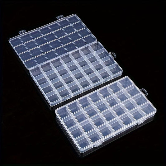 28 Grid Transparent Jewelry Storage Box for Hair Rings Beads Screws