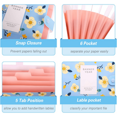Stylish Floral Printed File Folders Set