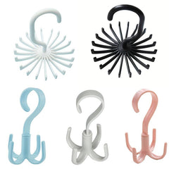 Scarf Belt Clothes Storage Rack Hook 360 Degrees Rotation 20 Claw Scarf Rack