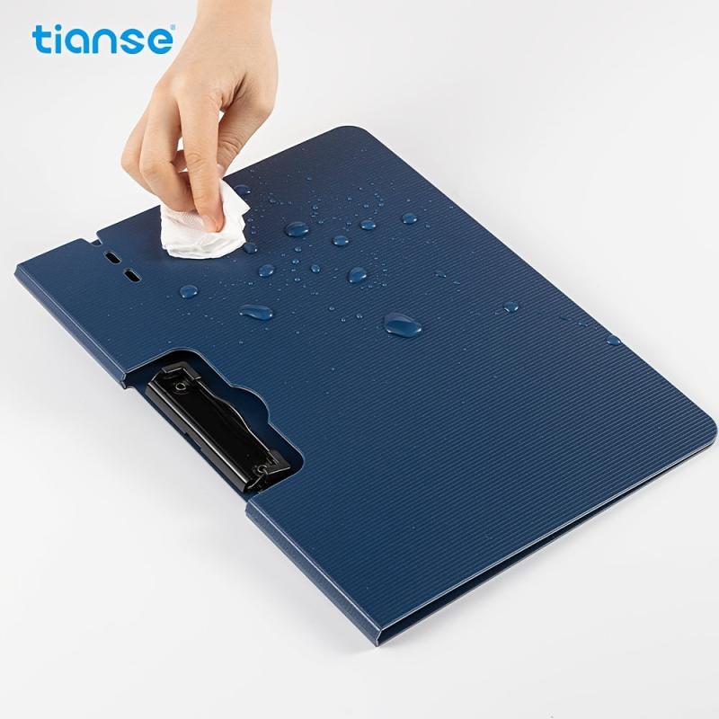 TIANSE Clipboard Folder A4 Size Single Clip 100 Sheet Capacity Waterproof
