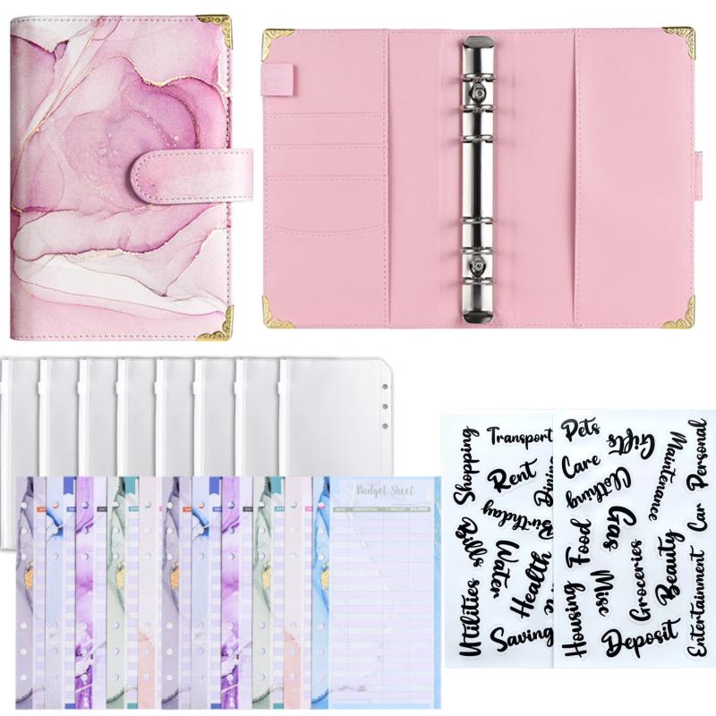 Budget Binder Cash Envelopes Set Pink Purple Green Gray