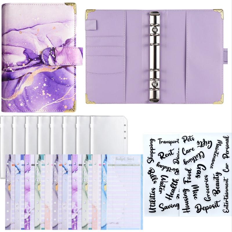 Budget Binder Cash Envelopes Set Pink Purple Green Gray