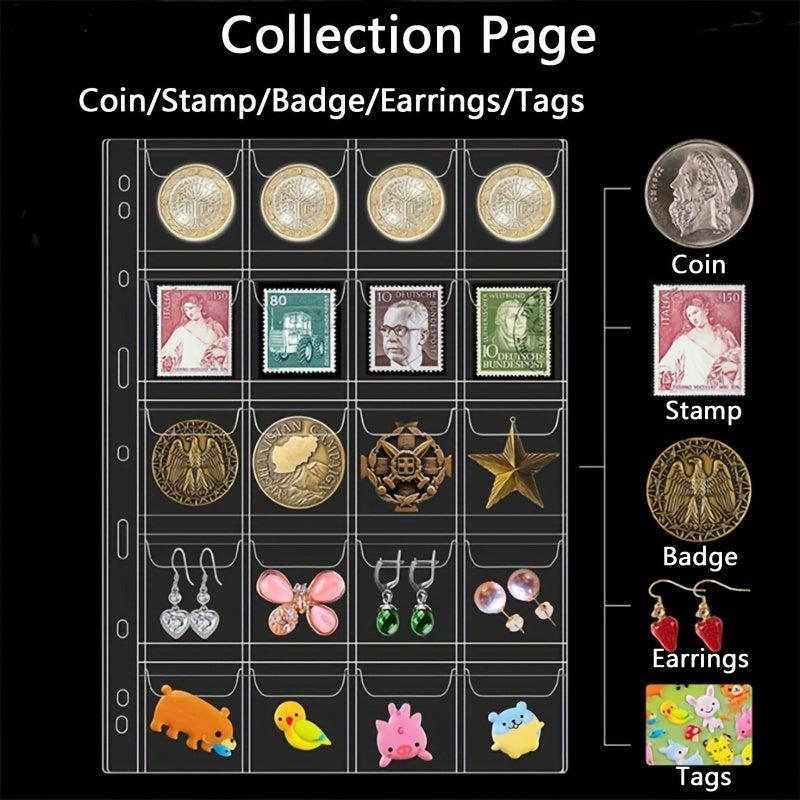 Coin Stamp Collection Inner Page 20 Grids Storage Book