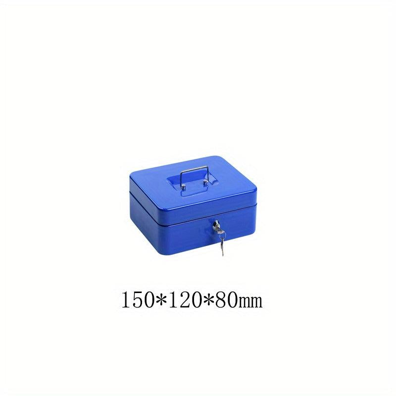 Portable Metal Cash Box With Lock Safe Box Storage Iron Box