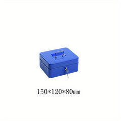 Portable Metal Cash Box With Lock Safe Box Storage Iron Box