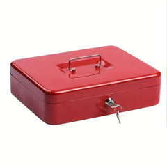 Portable Metal Cash Box With Lock Safe Box Storage Iron Box