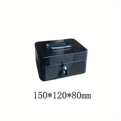 Portable Metal Cash Box With Lock Safe Box Storage Iron Box