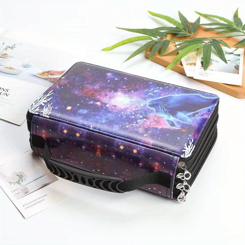 Slots Galaxy Colored Pencil Case with PU Leather Cover