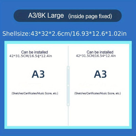 A3 Storage Book Diamond Art Portfolio Folder 30 Pocket Sleeves Protectors