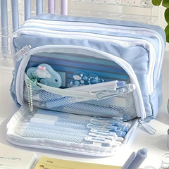 Large Capacity Pencil Case Handheld Stationery Box Portable Office School Girl