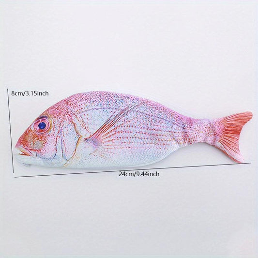 Crucian Pencil Bag Zipper Case Salt Fish Shaped Funny Handbag