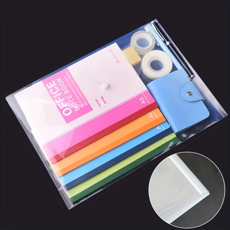 20 Packs Plastic Envelope Transparent Reusable Envelope Waterproof A4 Size