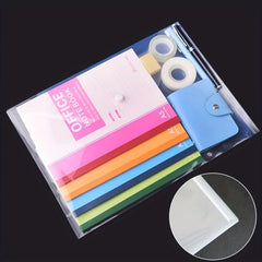 20 Packs Plastic Envelope Transparent Reusable Envelope Waterproof A4 Size