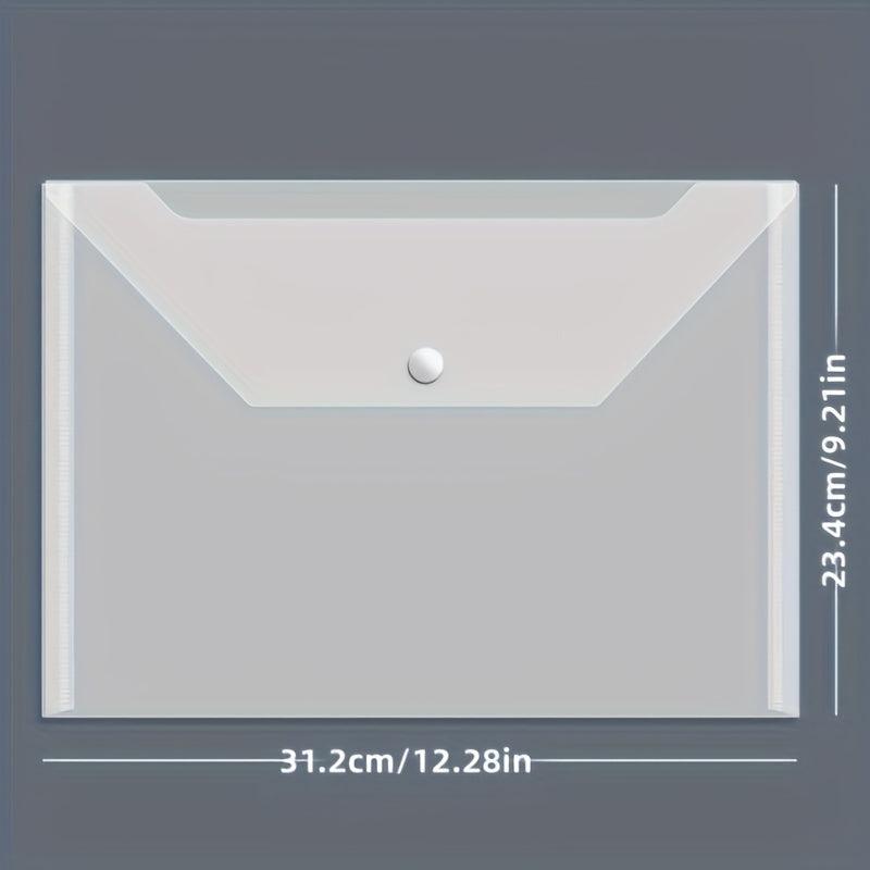 20 Packs Plastic Envelope Transparent Reusable Envelope Waterproof A4 Size