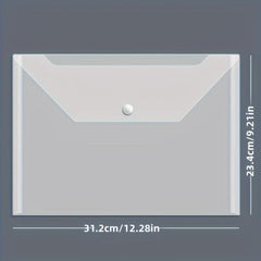 20 Packs Plastic Envelope Transparent Reusable Envelope Waterproof A4 Size