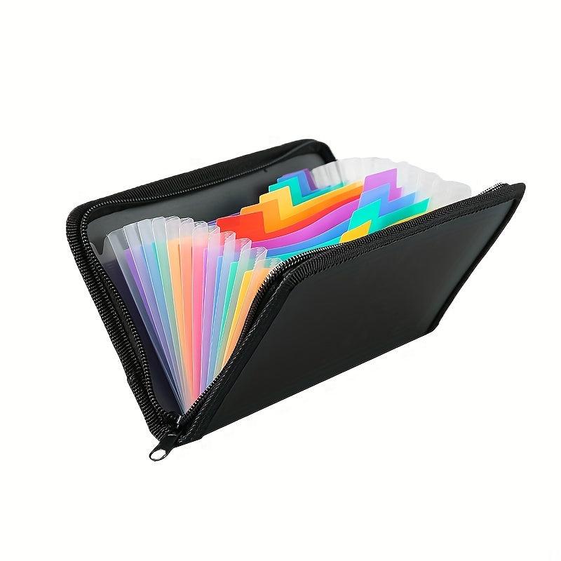 Rainbow Expanding File Folder 13 Pockets Zipper A6 Size Organizer