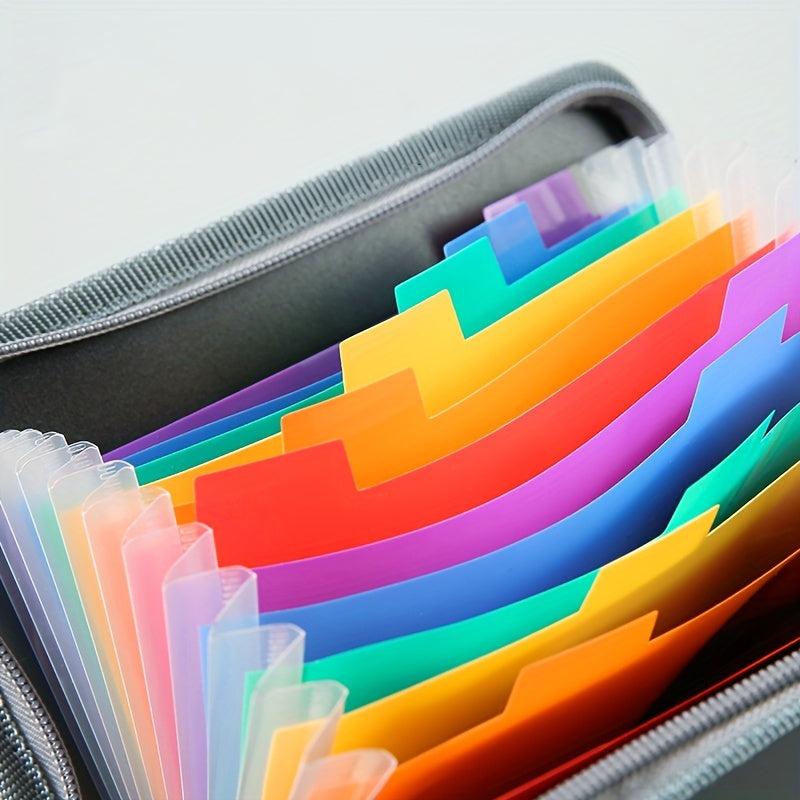 Rainbow Expanding File Folder 13 Pockets Zipper A6 Size Organizer