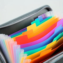 Rainbow Expanding File Folder 13 Pockets Zipper A6 Size Organizer