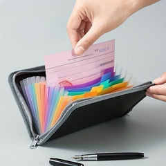 Rainbow Expanding File Folder 13 Pockets Zipper A6 Size Organizer
