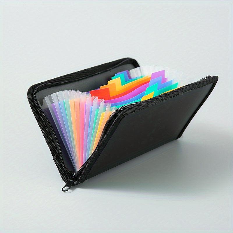 Rainbow Expanding File Folder 13 Pockets Zipper A6 Size Organizer