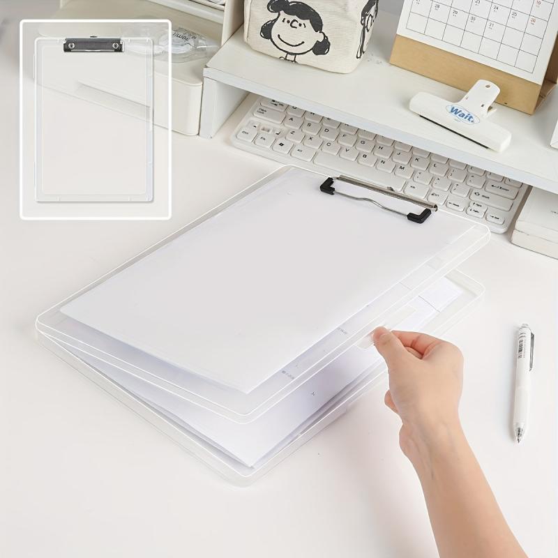 2in1 File Clipboard Storage Box Transparent Organizer Waterproof