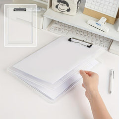 2in1 File Clipboard Storage Box Transparent Organizer Waterproof