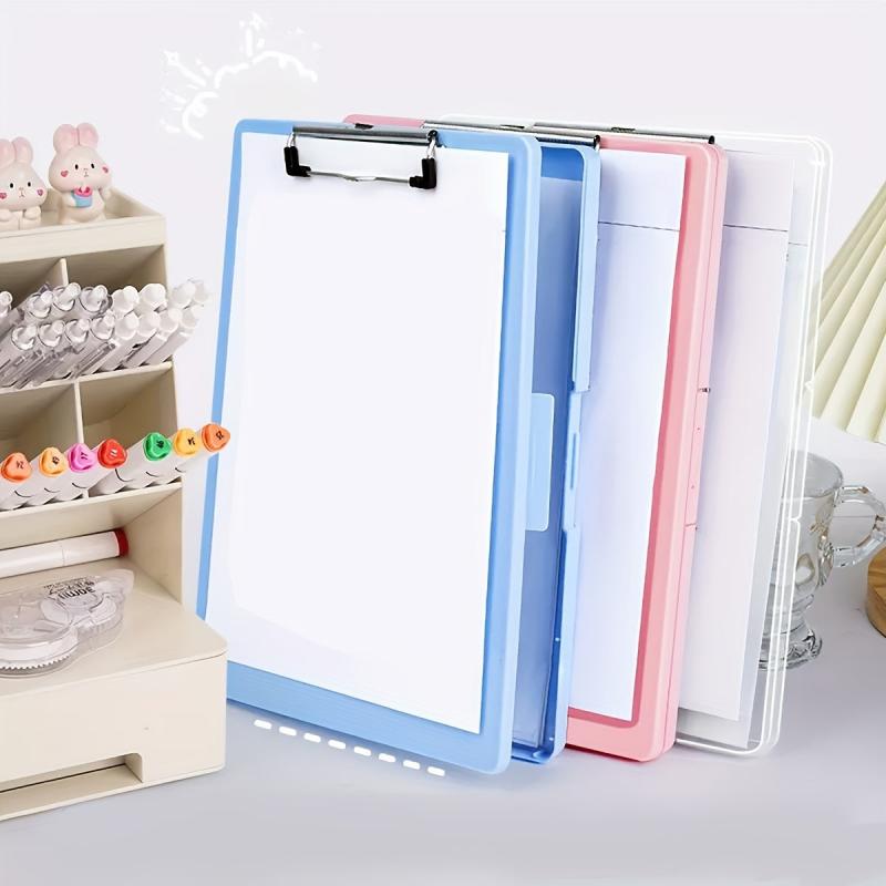2in1 File Clipboard Storage Box Transparent Organizer Waterproof