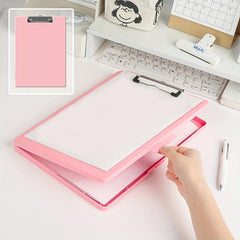 2in1 File Clipboard Storage Box Transparent Organizer Waterproof