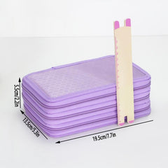 Purple Three-Layer Pencil Case