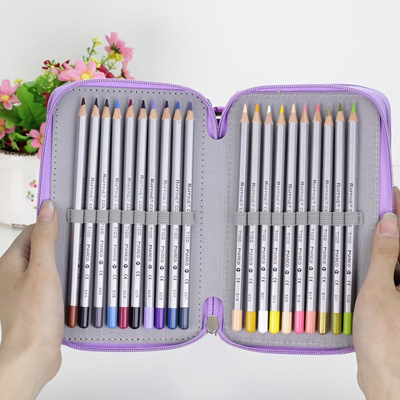 Purple Three-Layer Pencil Case